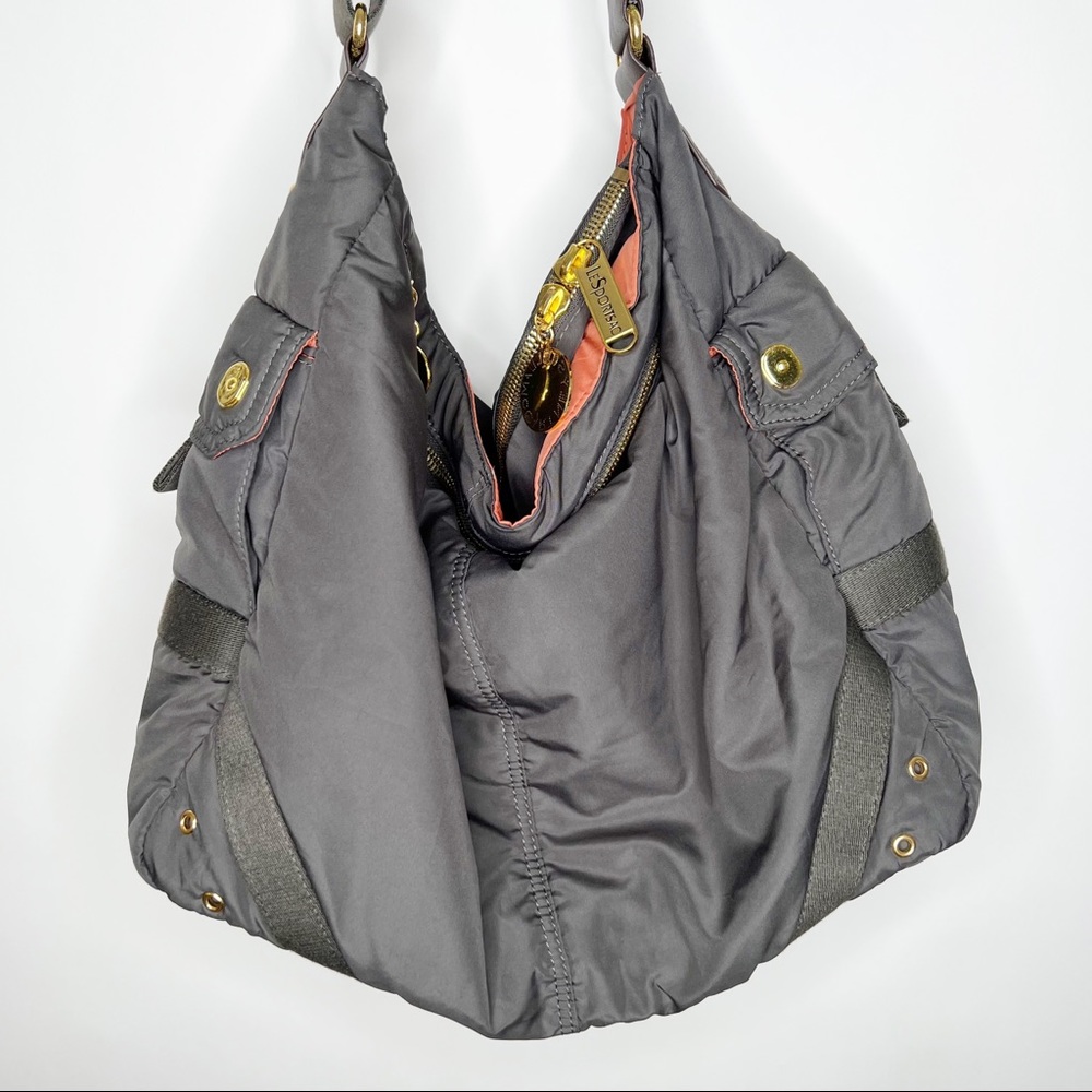 Lesportsac Stella McCartney Bag Gray Orange Everyday Tote Travel Shoulder Bag